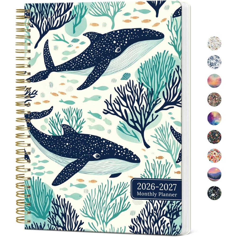 image:imageMonthly Planner 20262027 Aesthetic 2 Year Months Planner Calendar 24Months from January 2026 December 2027 2627 Monthly Calendar Planner Perfect for School Office Home 7 x 10 Midnight BloomUDrifting Whales