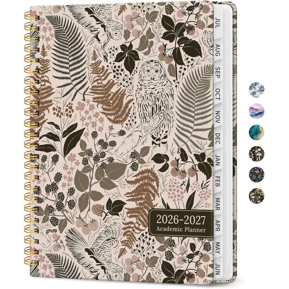 image:imagePlanner 20262027 Academic Monthly and Weekly Calendar Planner for Women July 2026 June 2027 Hardcover Pretty Agenda Planner Book with Tabs Spiral Daily Organizer for School Office Home Supplies 63 x 85 Blue FloralGMagical Forest