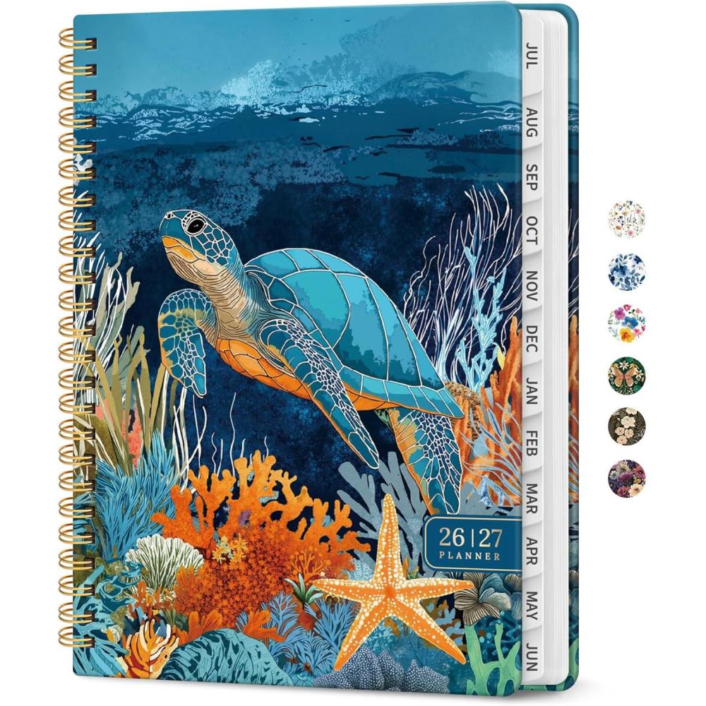 image:imagePlanner 20262027 Academic Year Monthly and Weekly Calendar Planner Jul 2026 Jun 2027 Hardcover Teacher Student Planning Agenda book with Tabs Perfect for School Office Supplies 63 x 85 Wild RoseYDeep Bearings