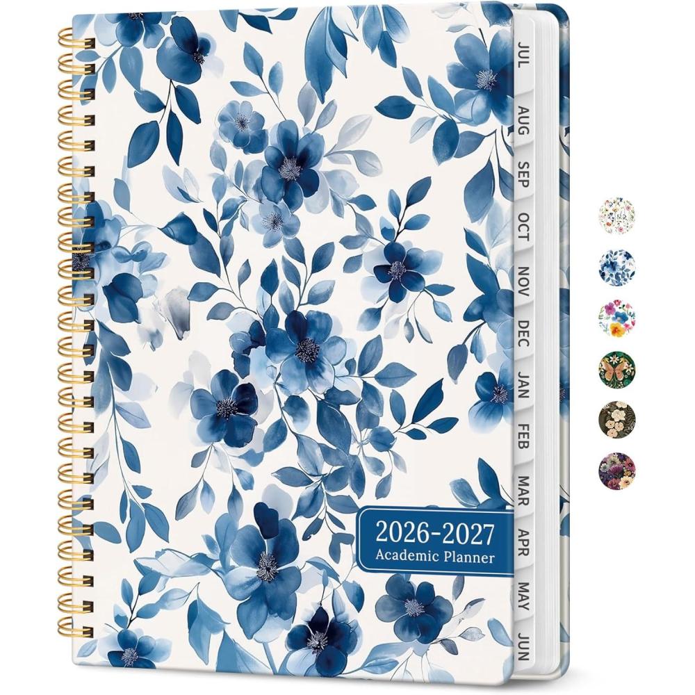 image:imagePlanner 20262027 Academic Year Monthly and Weekly Calendar Planner Jul 2026 Jun 2027 Hardcover Teacher Student Planning Agenda book with Tabs Perfect for School Office Supplies 63 x 85 Wild RoseNWatercolor Petal