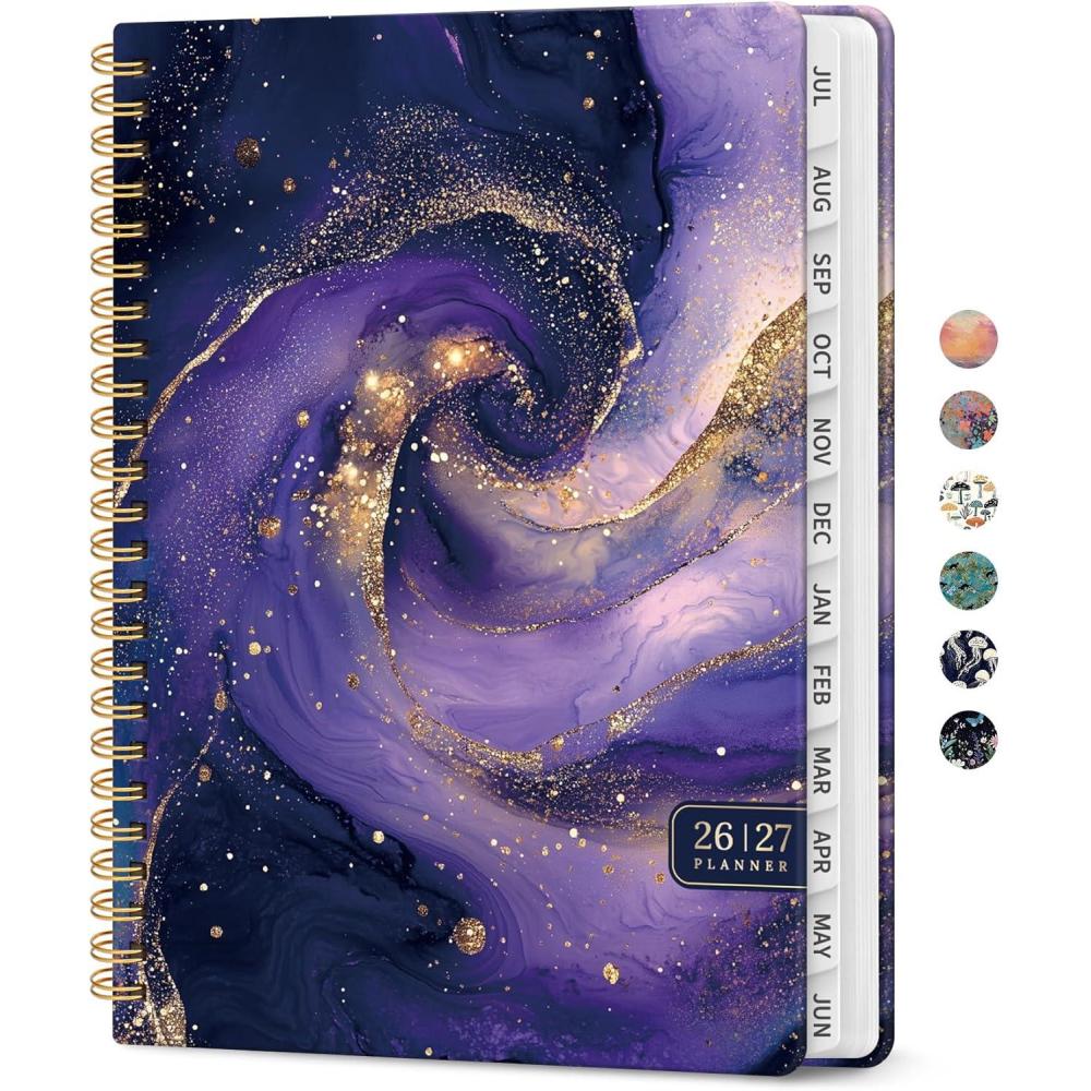 image:imagePlanner 20262027 Academic Year Weekly and Monthly Calender Planner from Jul 2026 Jun 2027 Spiral Bound School Planning Book Perfect for Teacher Student Women amp Men A5 63 x 85 HerbsLCosmic Amethyst