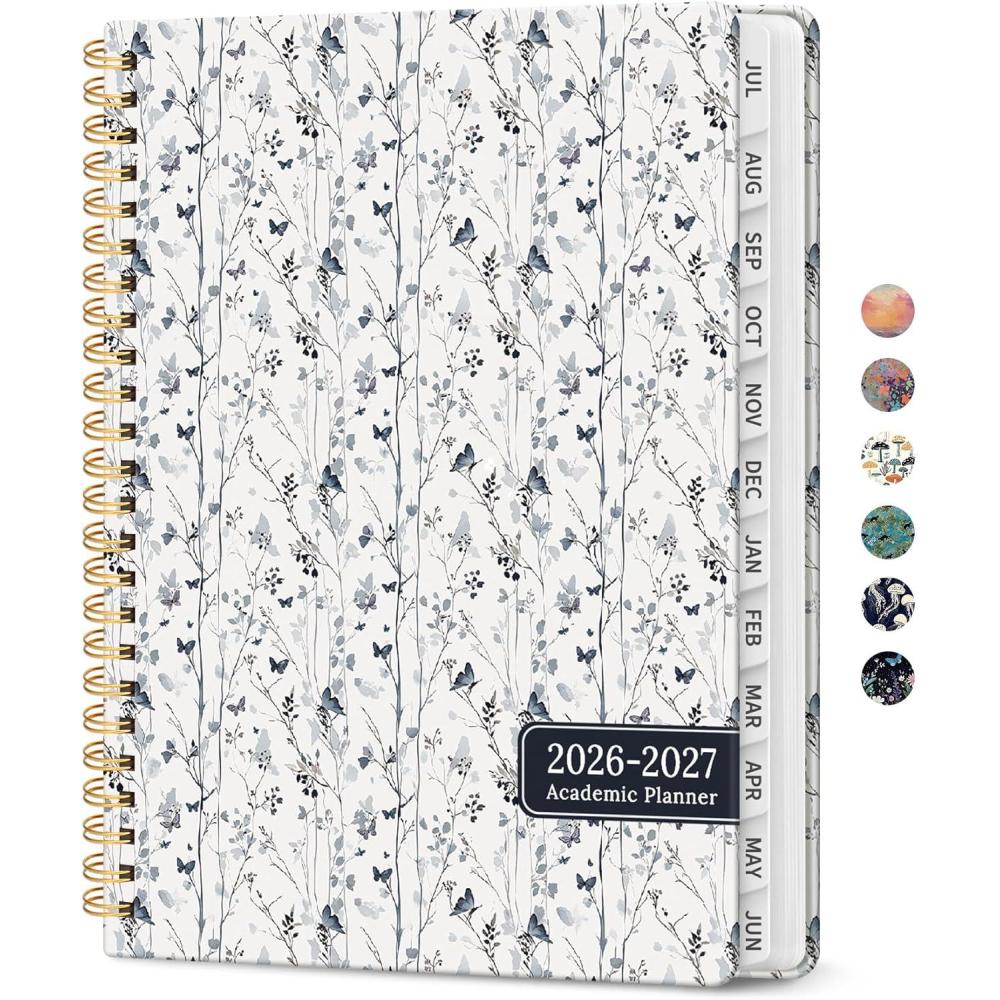 image:imagePlanner 20262027 Academic Year Weekly and Monthly Calender Planner from Jul 2026 Jun 2027 Spiral Bound School Planning Book Perfect for Teacher Student Women amp Men A5 63 x 85 HerbsQButterfly Grove
