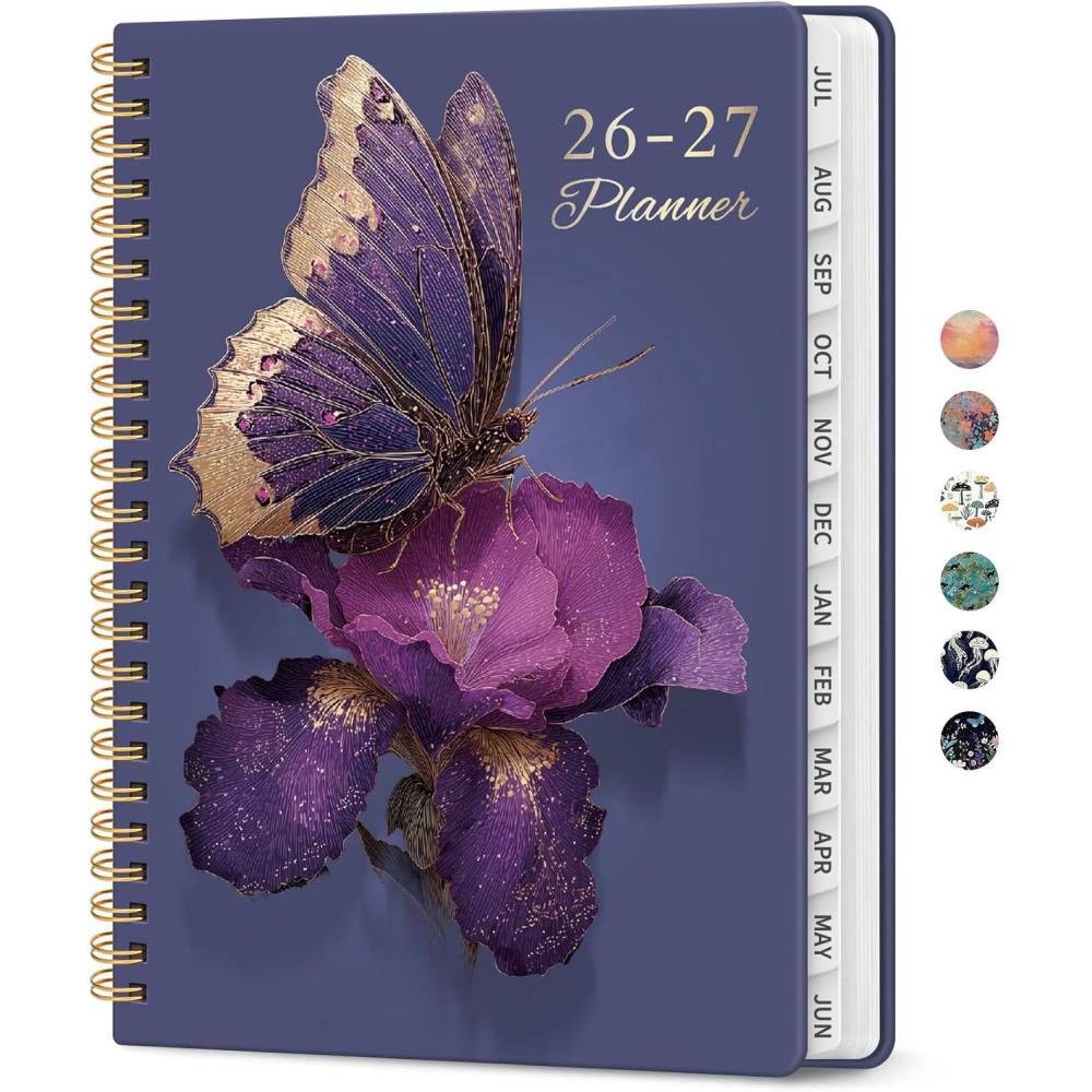 image:imagePlanner 20262027 Academic Year Weekly and Monthly Calender Planner from Jul 2026 Jun 2027 Spiral Bound School Planning Book Perfect for Teacher Student Women amp Men A5 63 x 85 HerbsRRoyal Flutter