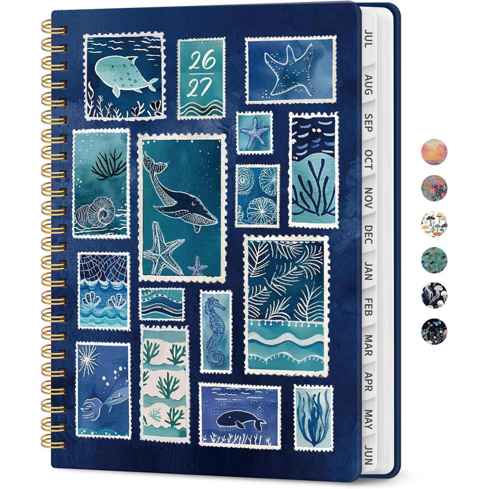 image:imagePlanner 20262027 Academic Year Weekly and Monthly Calender Planner from Jul 2026 Jun 2027 Spiral Bound School Planning Book Perfect for Teacher Student Women amp Men A5 63 x 85 HerbsXOcean Postmarks