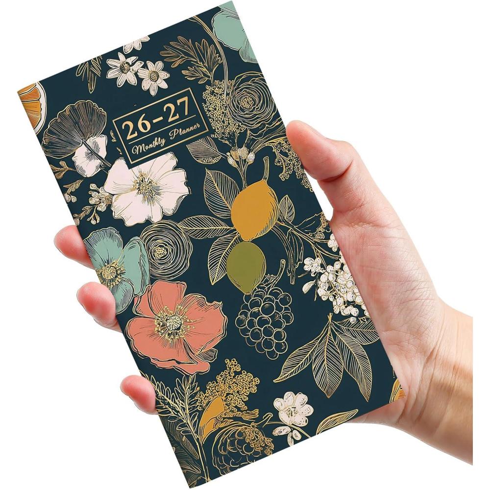 image:imagePocket Calendar 20262027 for Purse Two Year Monthly Planner Pocket Size Jan 2026 to Dec 2027 Monthly Planner Small Size 65 x 35 WildflowersCitrus Bloom