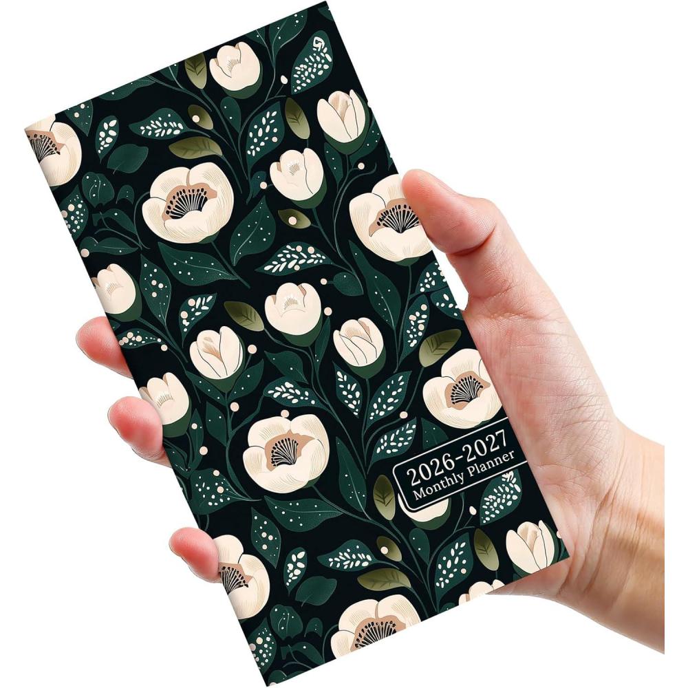 image:imagePocket Calendar 20262027 for Purse Two Year Monthly Planner Pocket Size Jan 2026 to Dec 2027 Monthly Planner Small Size 65 x 35 WildflowersCute Gardenia