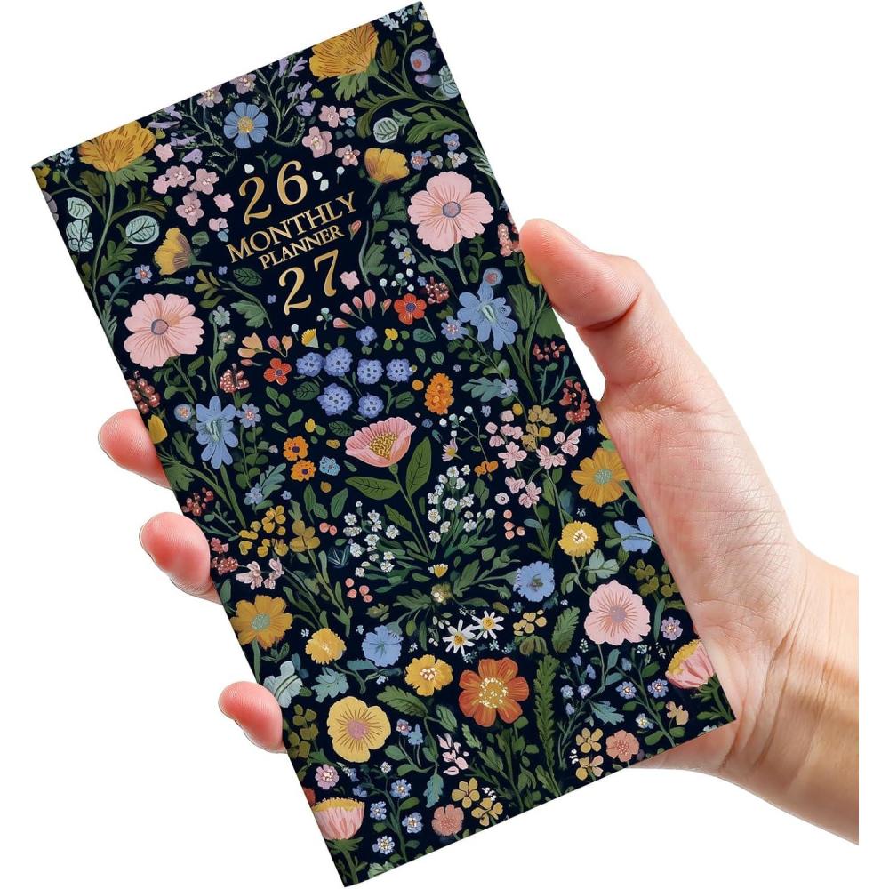 image:imagePocket Calendar 20262027 for Purse Two Year Monthly Planner Pocket Size Jan 2026 to Dec 2027 Monthly Planner Small Size 65 x 35 WildflowersGarden of Whimsy