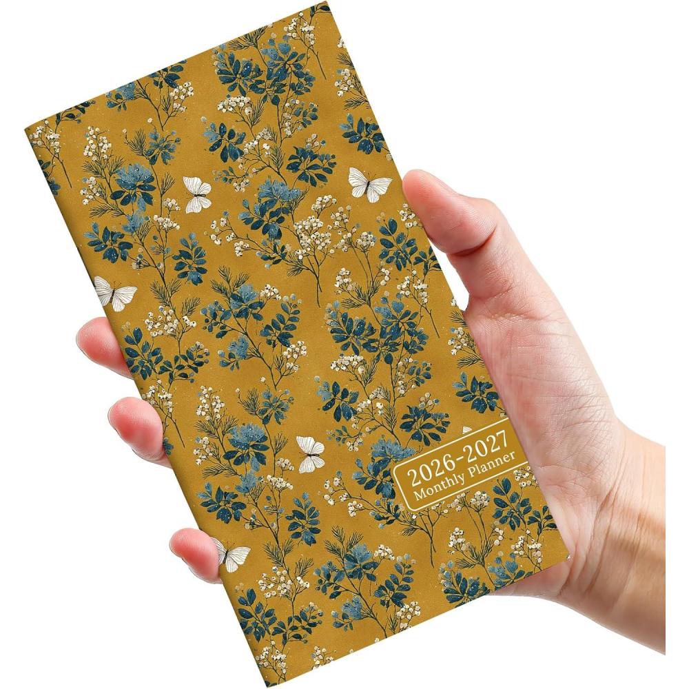 image:imagePocket Calendar 20262027 for Purse Two Year Monthly Planner Pocket Size Jan 2026 to Dec 2027 Monthly Planner Small Size 65 x 35 WildflowersGolden Grove