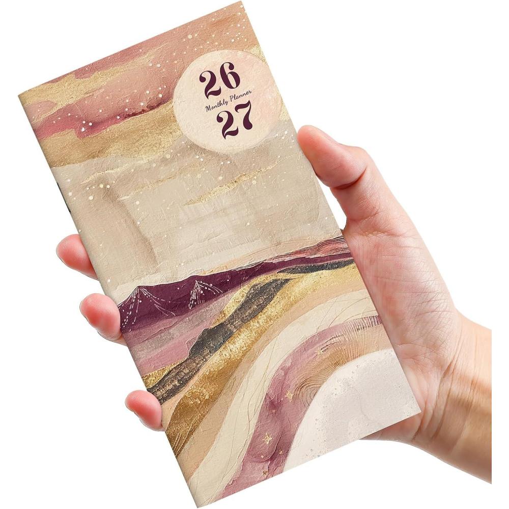 image:imagePocket Calendar 20262027 for Purse Two Year Monthly Planner Pocket Size Jan 2026 to Dec 2027 Monthly Planner Small Size 65 x 35 WildflowersLandscape
