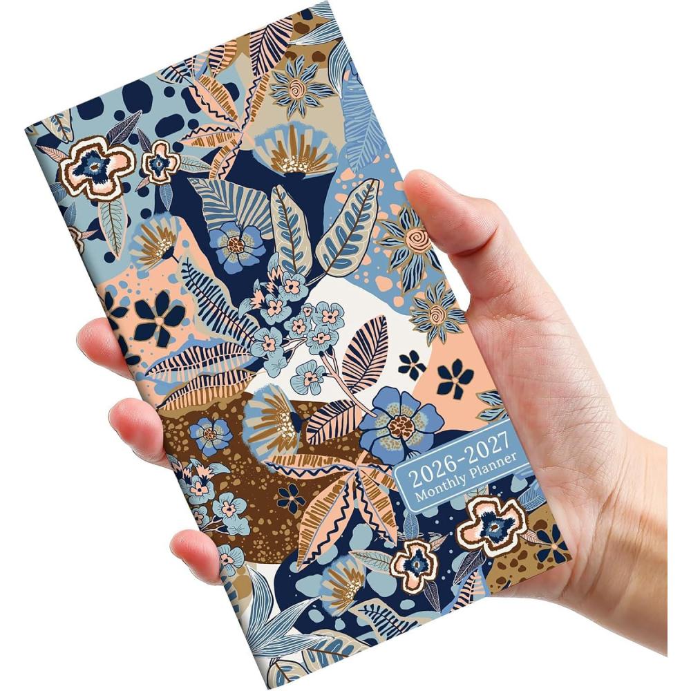 image:imagePocket Calendar 20262027 for Purse Two Year Monthly Planner Pocket Size Jan 2026 to Dec 2027 Monthly Planner Small Size 65 x 35 WildflowersLineage Flora