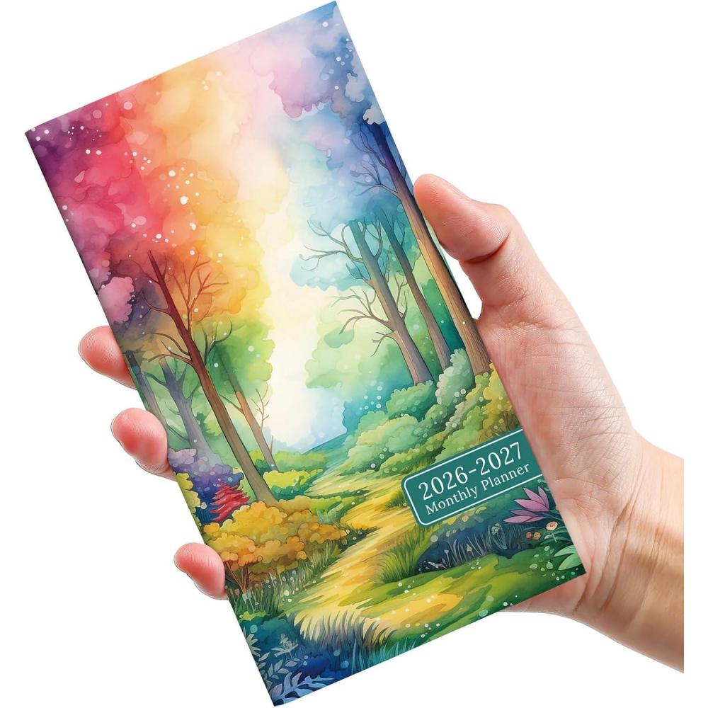 image:imagePocket Calendar 20262027 for Purse Two Year Monthly Planner Pocket Size Jan 2026 to Dec 2027 Monthly Planner Small Size 65 x 35 WildflowersMystic Forest