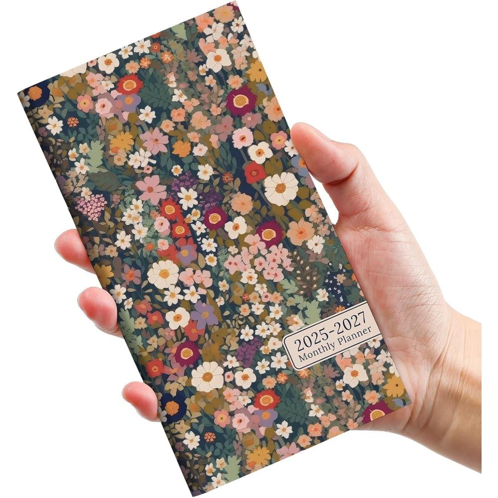image:imagePocket Calendar 20262027 for Purse Two Year Monthly Planner Pocket Size Jan 2026 to Dec 2027 Monthly Planner Small Size 65 x 35 WildflowersPetals