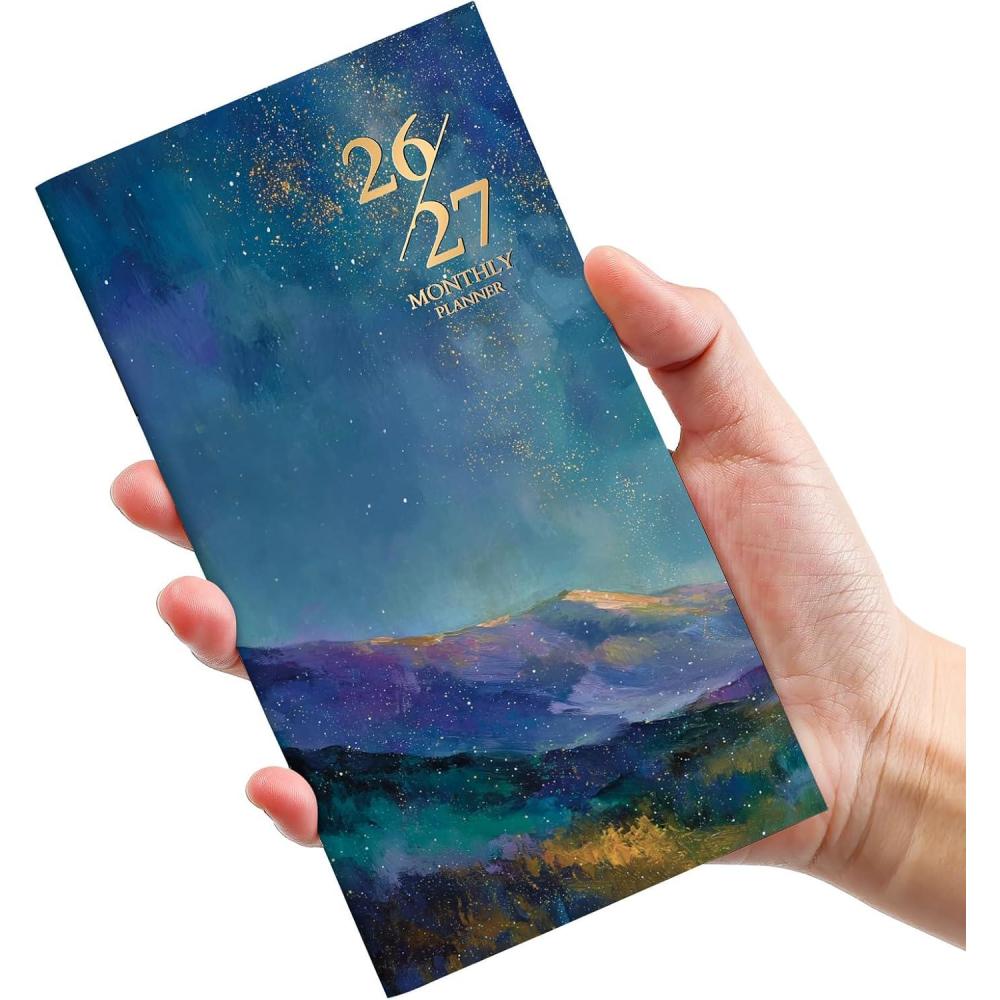 image:imagePocket Calendar 20262027 for Purse Two Year Monthly Planner Pocket Size Jan 2026 to Dec 2027 Monthly Planner Small Size 65 x 35 WildflowersStarlit Peaks