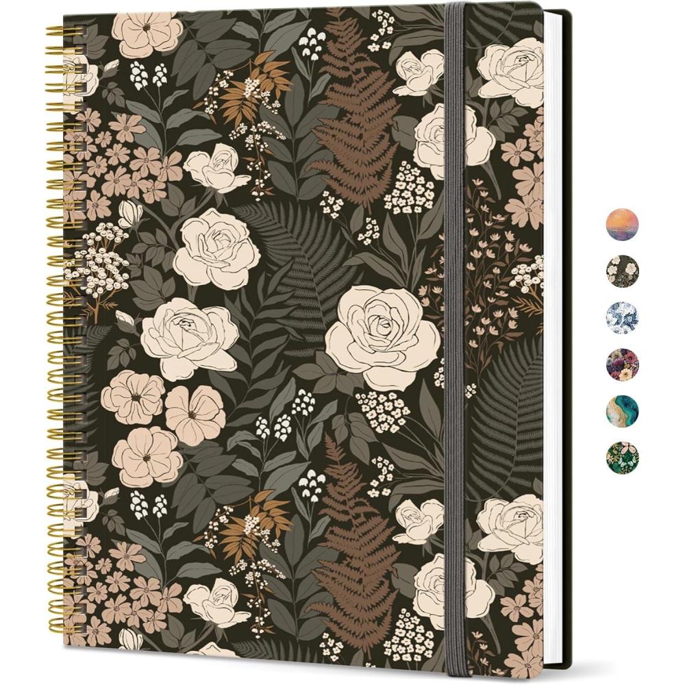 image:imageTaja Large Spiral Lined Journal for Women 85 x 11 Notebooks for Work Collge Ruled A4 Aesthetic Cute Journaling Notebooks for Writing Plastic Cover CelestialUWild Rose