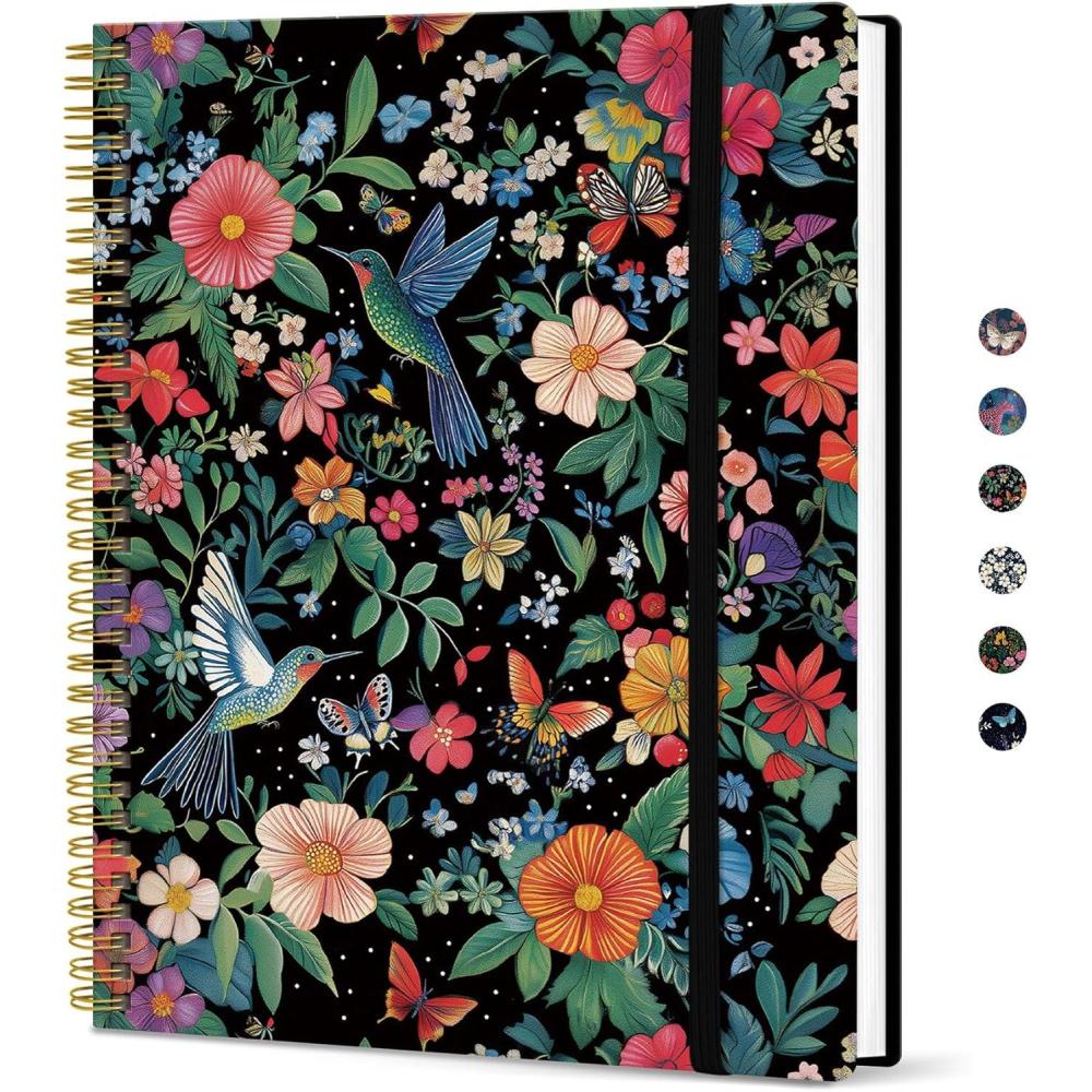 image:imageTaja Large Spiral Lined Journal for Women 85 x 11 Notebooks for Work Collge Ruled A4 Aesthetic Cute Journaling Notebooks for Writing Plastic Cover CelestialDHummingbird