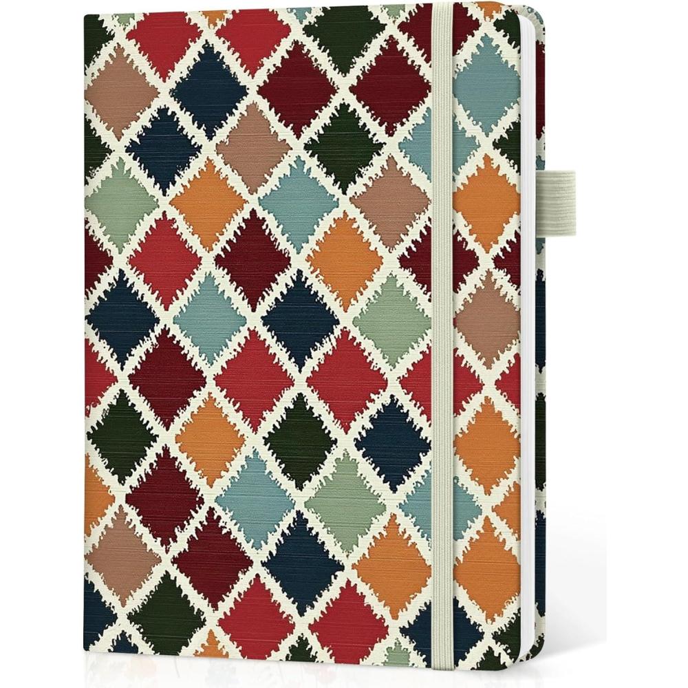 image:imageTaja Lined Journal Notebook for Women amp Men Hardcover Leather Journal for writing A5 College Ruled Notebook for Work amp Note Taking Perfect for Office School Home Supplies 160 Pages GardenKRetro Argyle