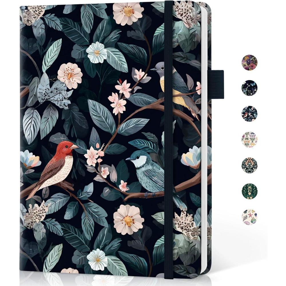 image:imageTaja Lined Journal Notebook for Women amp Men Hardcover Leather Journal for writing A5 College Ruled Notebook for Work amp Note Taking Perfect for Office School Home Supplies 160 Pages GardenHTwilight Serenade