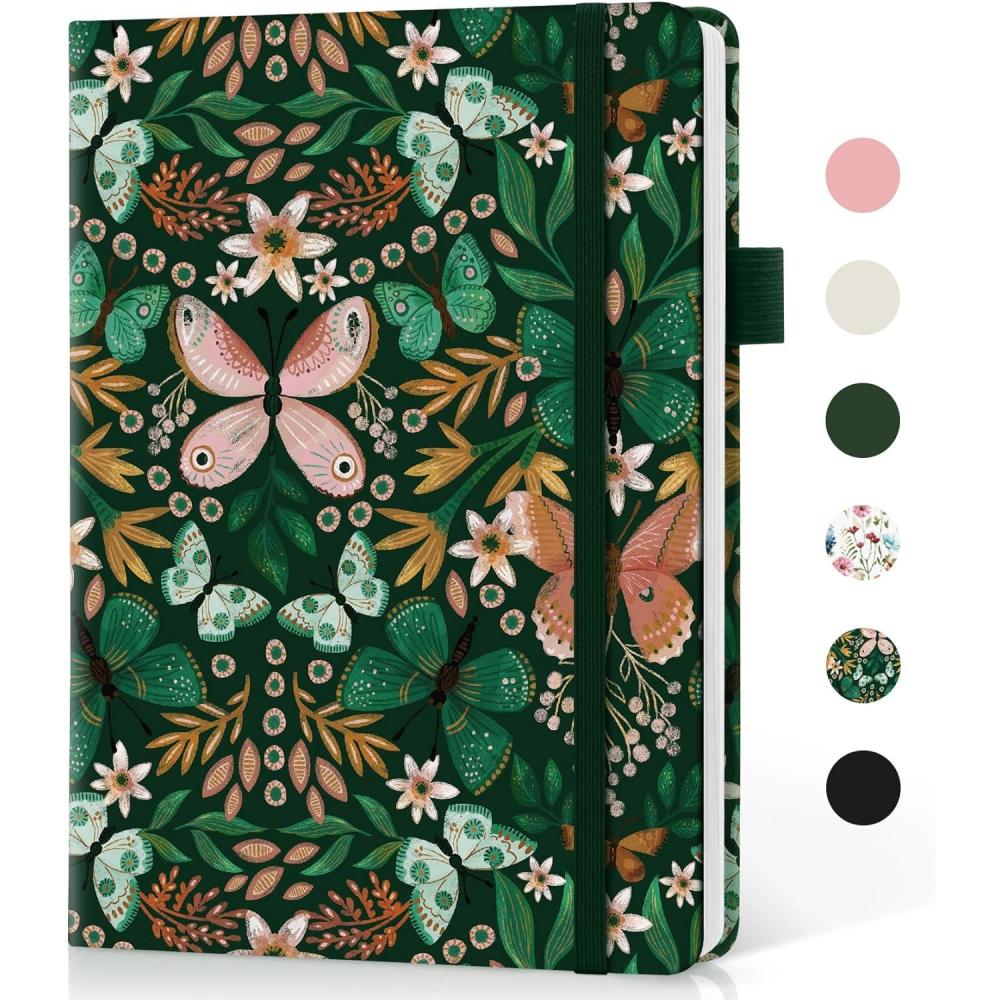image:imageTaja Lined Journal Notebook for Women amp Men Hardcover Leather Journal for writing A5 College Ruled Notebook for Work amp Note Taking Perfect for Office School Home Supplies 160 Pages GardenCButterfly