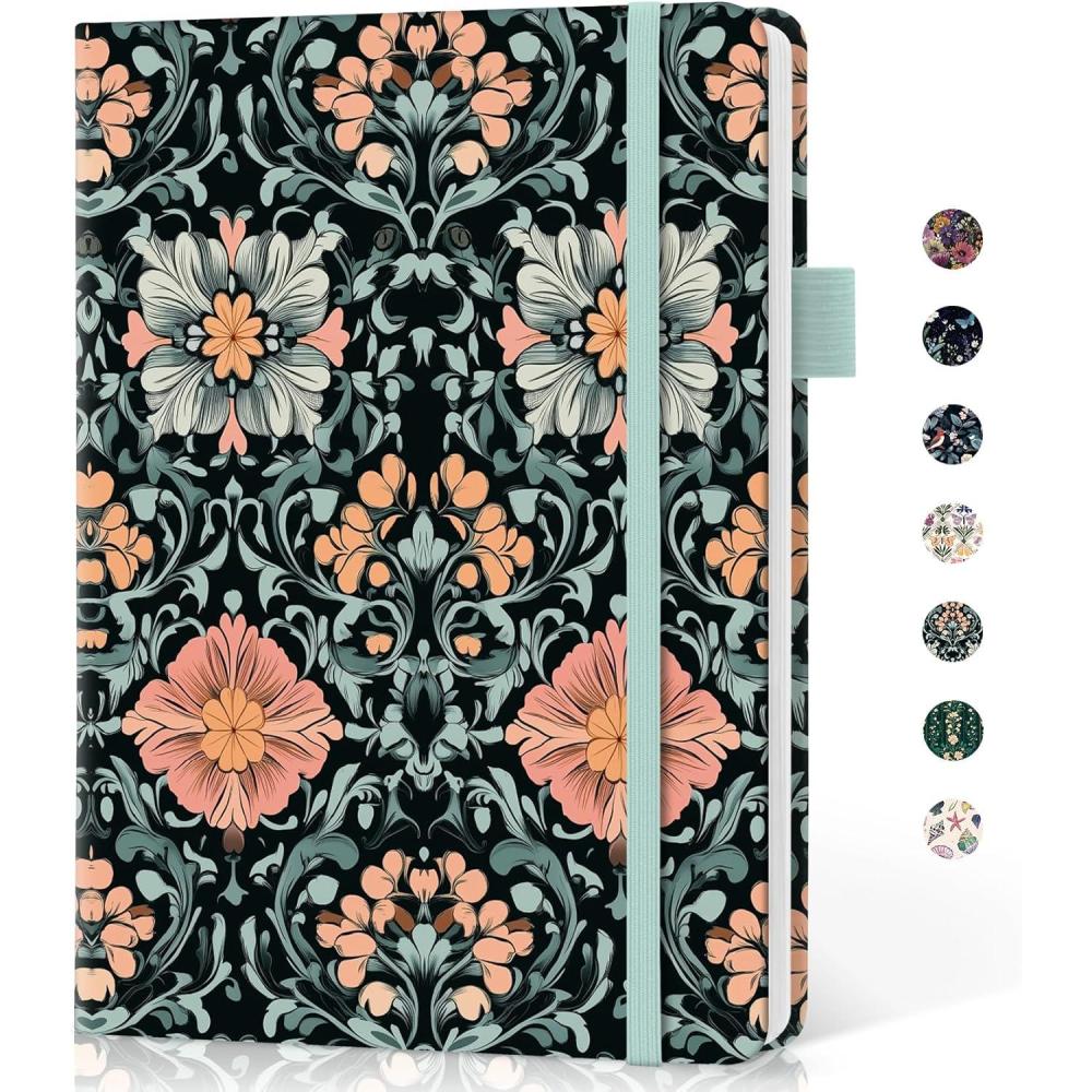 image:imageTaja Lined Journal Notebook for Women amp Men Hardcover Leather Journal for writing A5 College Ruled Notebook for Work amp Note Taking Perfect for Office School Home Supplies 160 Pages GardenBBaroque Bloom