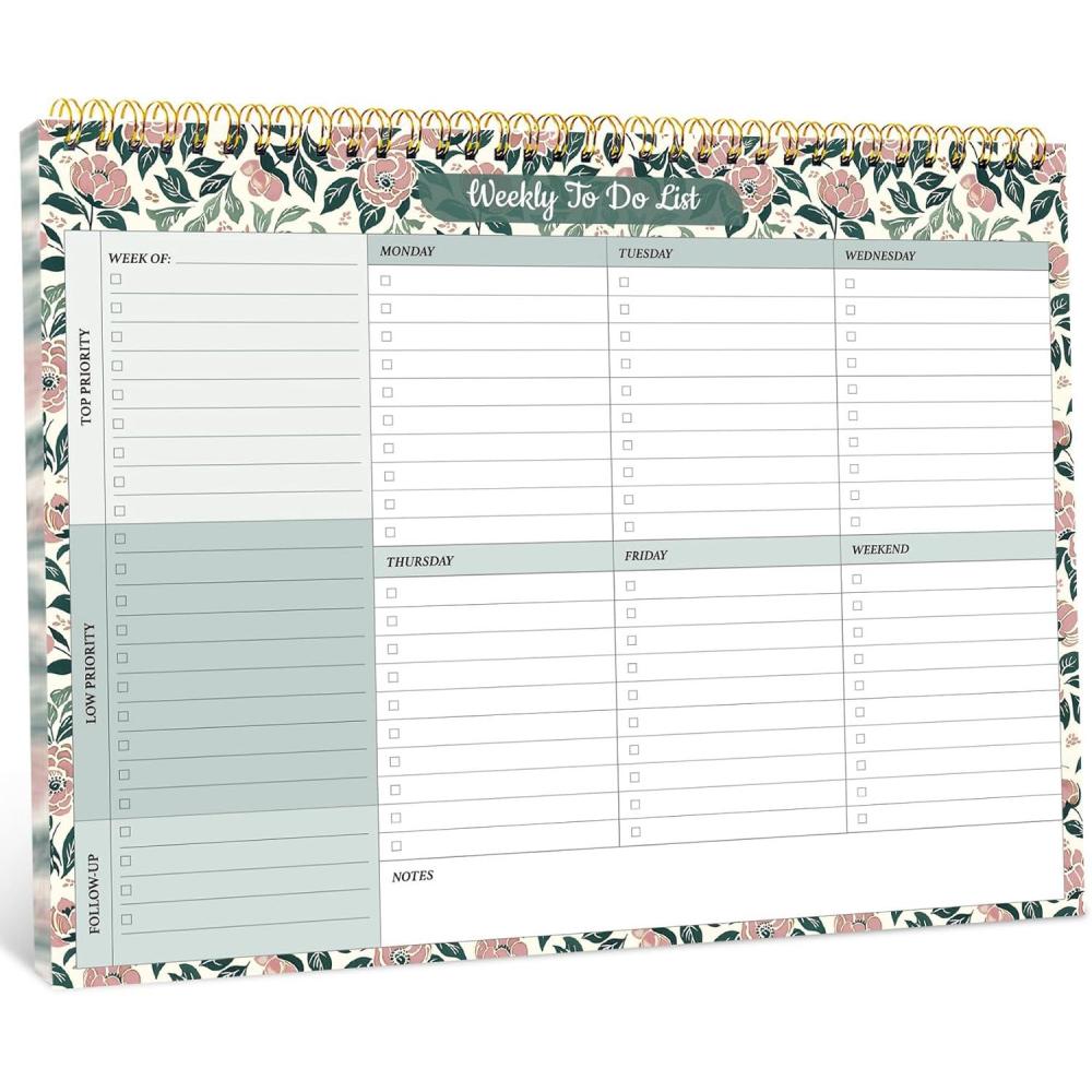 image:imageTaja Weekly To Do List Notepad with 52 Undated Sheets8511 Weekly Desk Planner for Women amp Man Work and Home 1 Pack Violet DreamkRose Meadow
