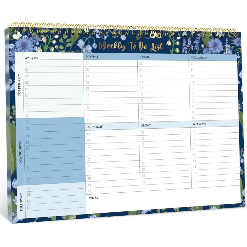 image:imageTaja Weekly To Do List Notepad with 52 Undated Sheets8511 Weekly Desk Planner for Women amp Man Work and Home 1 Pack Violet DreamrOcean Bloom