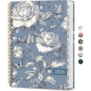 image:image2026 Planner Weekly and Monthly Calendar Planner for Women Jan 2026  Dec 2026 Hardcover Planning Agenda book with Tabs Spiral Bound Inner Pocket Perfect for School Office Supplies 63 x 85  ButterflyBButterfly Peony