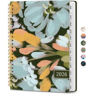 image:image2026 Planner Weekly and Monthly Calendar Planner for Women Jan 2026  Dec 2026 Hardcover Planning Agenda book with Tabs Spiral Bound Inner Pocket Perfect for School Office Supplies 63 x 85  ButterflyOSoft Petals