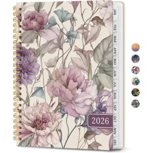 image:image2026 Planner Weekly and Monthly Calendar Planner for Women Jan 2026  Dec 2026 Hardcover Planning Agenda book with Tabs Spiral Bound Inner Pocket Perfect for School Office Supplies 63 x 85  ButterflyOSoft Peony