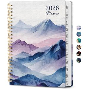 image:image2026 Planner Weekly and Monthly Calendar Planner for Women Jan 2026  Dec 2026 Hardcover Planning Agenda book with Tabs Spiral Bound Inner Pocket Perfect for School Office Supplies 63 x 85  ButterflyUDistant Peaks