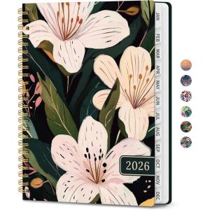 image:image2026 Planner Weekly and Monthly Calendar Planner for Women Jan 2026  Dec 2026 Hardcover Planning Agenda book with Tabs Spiral Bound Inner Pocket Perfect for School Office Supplies 63 x 85  ButterflyUSoft Lily