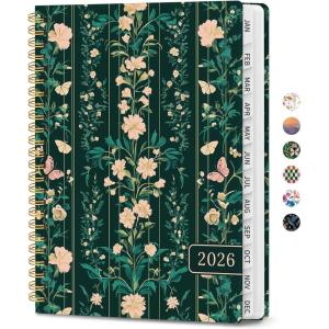 image:image2026 Planner Weekly and Monthly Calendar Planner for Women Jan 2026  Dec 2026 Hardcover Planning Agenda book with Tabs Spiral Bound Inner Pocket Perfect for School Office Supplies 63 x 85  ButterflyFBotanical Waltz