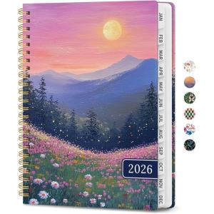 image:image2026 Planner Weekly and Monthly Calendar Planner for Women Jan 2026  Dec 2026 Hardcover Planning Agenda book with Tabs Spiral Bound Inner Pocket Perfect for School Office Supplies 63 x 85  ButterflyRTwilight Bloom