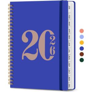 image:image2026 Planner Weekly and Monthly Calender Planner Jan 2026 to Dec 2026 Hardcover 2026 Calendar Book with Tabs amp Inner Pocket Office Home School Supplies for Women amp Men  A5 63 x 85 PurpleDRoyal Blue