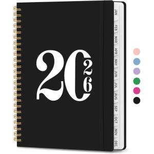 image:image2026 Planner Weekly and Monthly Calender Planner Jan 2026 to Dec 2026 Hardcover 2026 Calendar Book with Tabs amp Inner Pocket Office Home School Supplies for Women amp Men  A5 63 x 85 PurpleCBlack