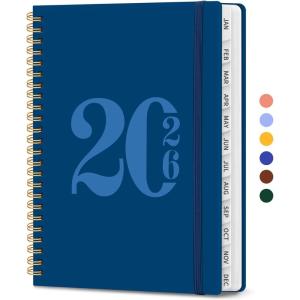 image:image2026 Planner Weekly and Monthly Calender Planner Jan 2026 to Dec 2026 Hardcover 2026 Calendar Book with Tabs amp Inner Pocket Office Home School Supplies for Women amp Men  A5 63 x 85 PurpleHNavy Blue