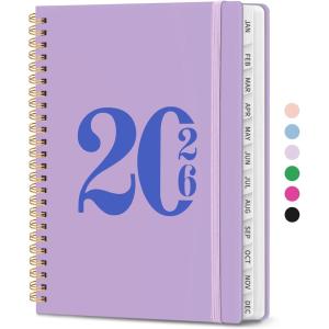 image:image2026 Planner Weekly and Monthly Calender Planner Jan 2026 to Dec 2026 Hardcover 2026 Calendar Book with Tabs amp Inner Pocket Office Home School Supplies for Women amp Men  A5 63 x 85 PurpleAPurple
