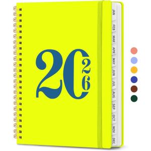 image:image2026 Planner Weekly and Monthly Calender Planner Jan 2026 to Dec 2026 Hardcover 2026 Calendar Book with Tabs amp Inner Pocket Office Home School Supplies for Women amp Men  A5 63 x 85 PurpleTLemon Yellow