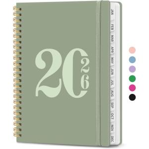 image:image2026 Planner Weekly and Monthly Calender Planner Jan 2026 to Dec 2026 Hardcover 2026 Calendar Book with Tabs amp Inner Pocket Office Home School Supplies for Women amp Men  A5 63 x 85 PurpleBGreen