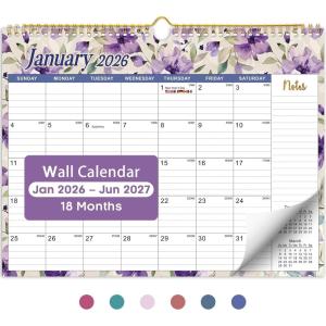 image:imageCalendar 20262027 21Month Wall Calendar Runs Until Jun 2027115 x 147Large Monthly Calendar with TwinWire Binding Perfect for Home or Office  Midnight GardenIPastel Bloom