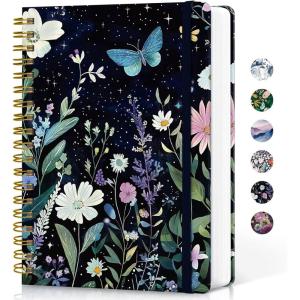 image:imageLined Spiral Notebook Journal for Work 300 Pages Thick B5 71x10 College Ruled Journal for Women amp Writing Hardcover Notebook for Note Taking Perfect for Office Home School Midnight BloomMCelestial Garden