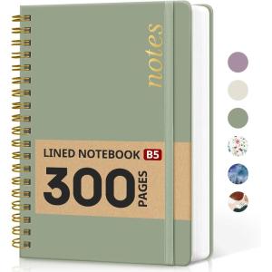 image:imageLined Spiral Notebook Journal for Work 300 Pages Thick B5 71x10 College Ruled Journal for Women amp Writing Hardcover Notebook for Note Taking Perfect for Office Home School Midnight BloomBGreen