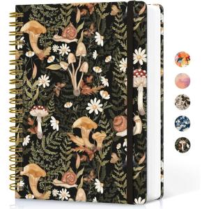 image:imageLined Spiral Notebook Journal for Work 300 Pages Thick B5 71x10 College Ruled Journal for Women amp Writing Hardcover Notebook for Note Taking Perfect for Office Home School Midnight BloomIMushroom