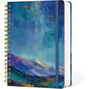 image:imageLined Spiral Notebook Journal for Work 300 Pages Thick B5 71x10 College Ruled Journal for Women amp Writing Hardcover Notebook for Note Taking Perfect for Office Home School Midnight BloomTStarlit Peaks