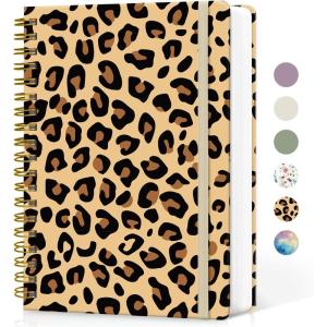 image:imageLined Spiral Notebook Journal for Work 300 Pages Thick B5 71x10 College Ruled Journal for Women amp Writing Hardcover Notebook for Note Taking Perfect for Office Home School Midnight BloomOLeopard
