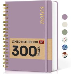 image:imageLined Spiral Notebook Journal for Work 300 Pages Thick B5 71x10 College Ruled Journal for Women amp Writing Hardcover Notebook for Note Taking Perfect for Office Home School Midnight BloomAPurple