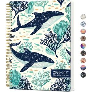 image:imageMonthly Planner 20262027 Aesthetic 2 Year Months Planner Calendar 24Months from January 2026  December 2027 2627 Monthly Calendar Planner Perfect for School Office Home 7 x 10  Midnight BloomUDrifting Whales