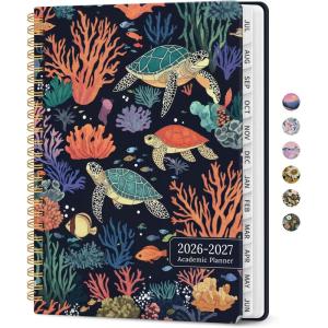 image:imagePlanner 20262027 Academic Monthly Weekly Spiral Calendar July 2026  June 2027 Hardcover Agenda Notebook with Tabs 85 x 11 Perfect for Students Teachers School amp Daily Planning  Twilight BloomQTurtle Meeting