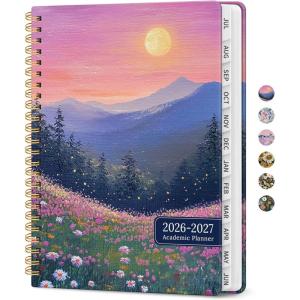 image:imagePlanner 20262027 Academic Monthly Weekly Spiral Calendar July 2026  June 2027 Hardcover Agenda Notebook with Tabs 85 x 11 Perfect for Students Teachers School amp Daily Planning  Twilight BloomATwilight Bloom