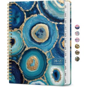 image:imagePlanner 20262027 Academic Monthly Weekly Spiral Calendar July 2026  June 2027 Hardcover Agenda Notebook with Tabs 85 x 11 Perfect for Students Teachers School amp Daily Planning  Twilight BloomYBlue Agate