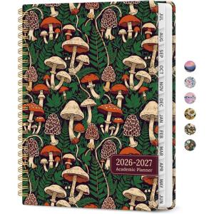image:imagePlanner 20262027 Academic Monthly Weekly Spiral Calendar July 2026  June 2027 Hardcover Agenda Notebook with Tabs 85 x 11 Perfect for Students Teachers School amp Daily Planning  Twilight BloomXAutumn Fungi